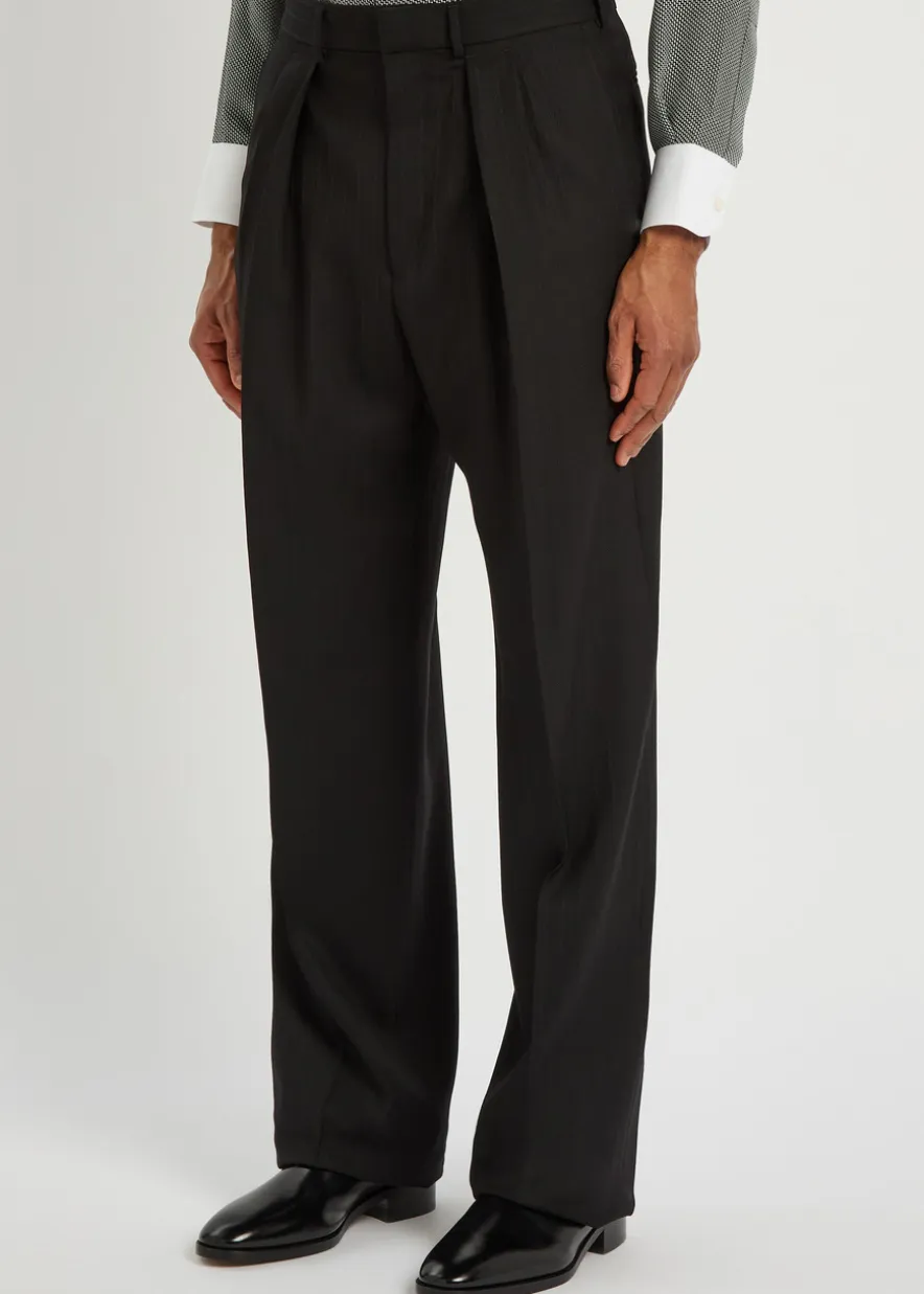 Striped wool trousers