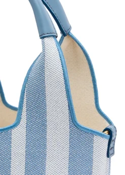 Stripy logo-jacquard canvas tote bag