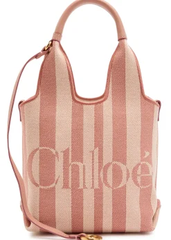 Stripy logo-jacquard canvas tote bag