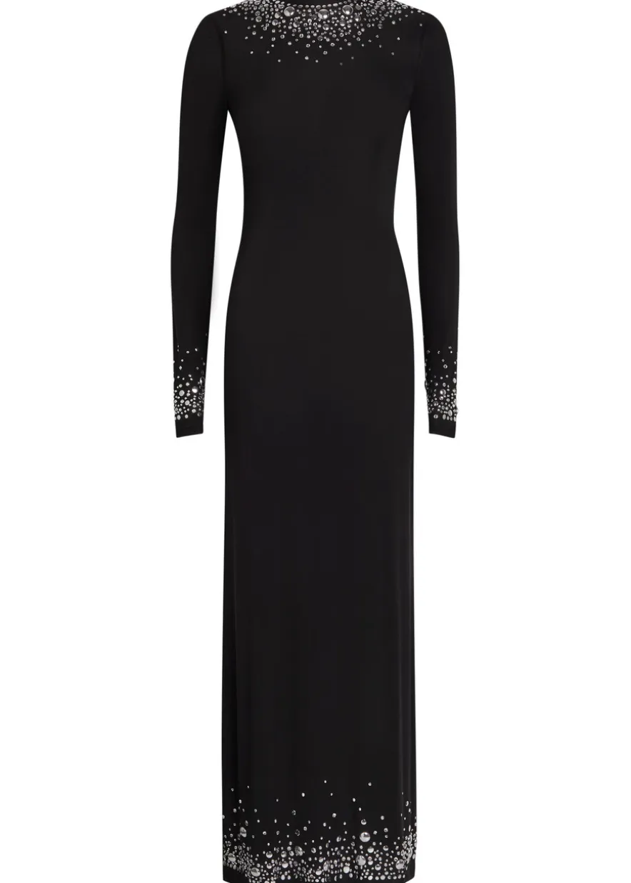 Stud-embellished stretch-jersey maxi dress