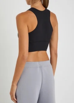Studio cropped stretch-jersey top