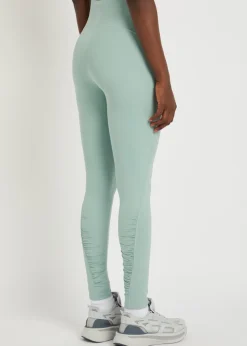 Studio ruched stretch-jersey leggings