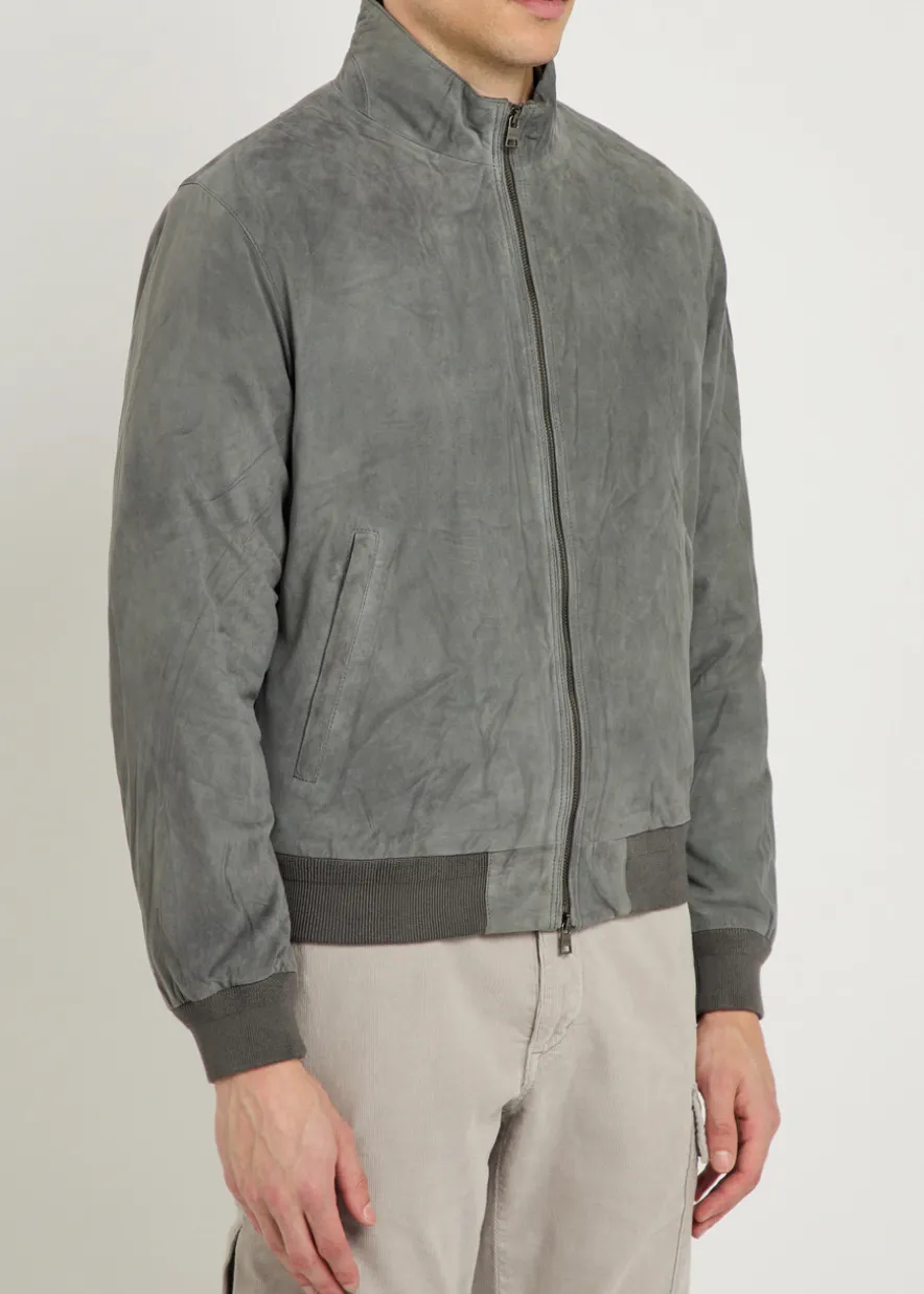 Suede bomber jacket