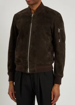 Suede bomber jacket