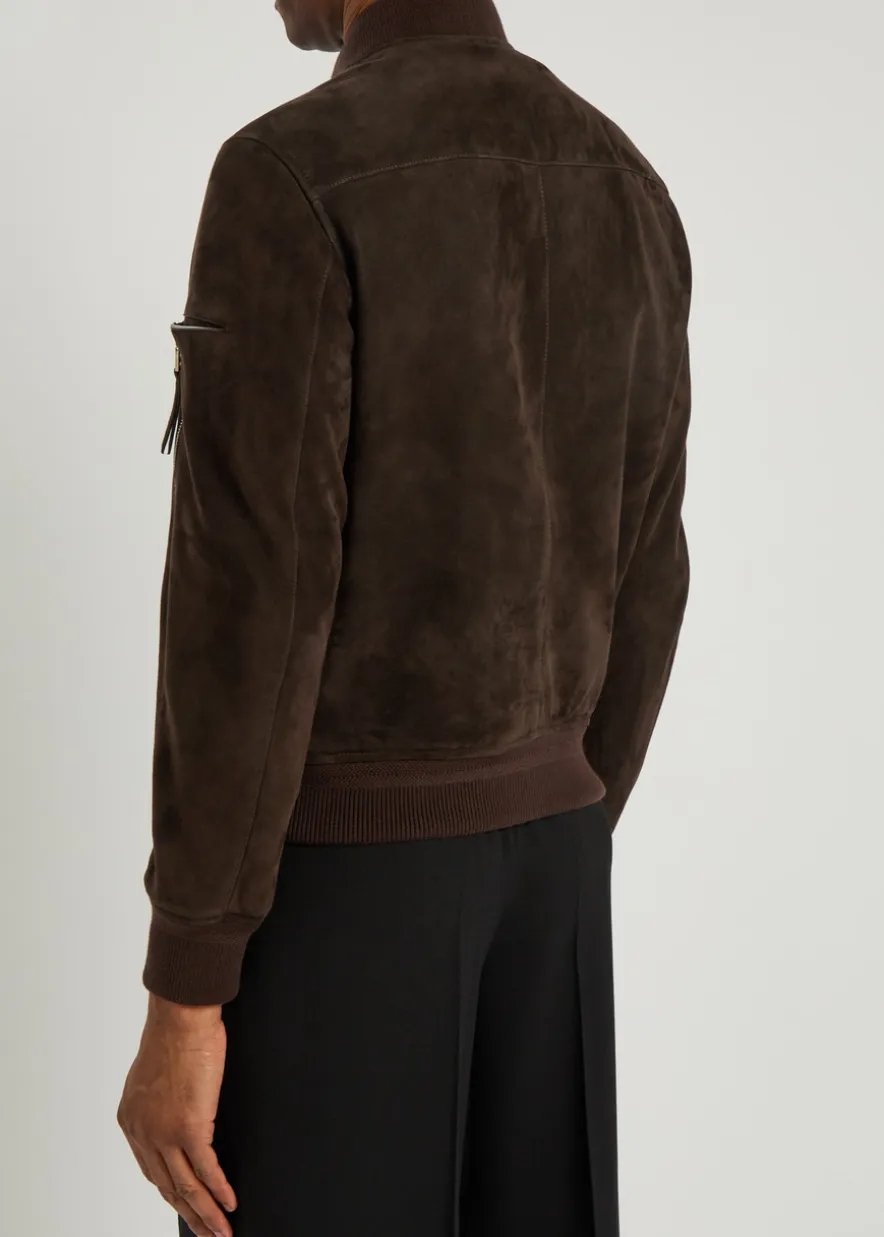 Suede bomber jacket