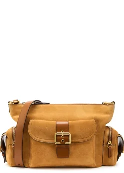 Suede camera bag
