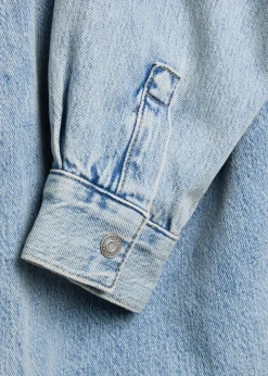 Suede Collar Denim Overshirt