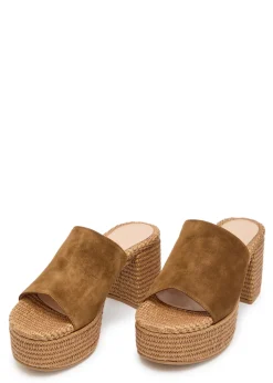 Suede espadrille sandals