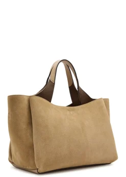 Suede top handle bag