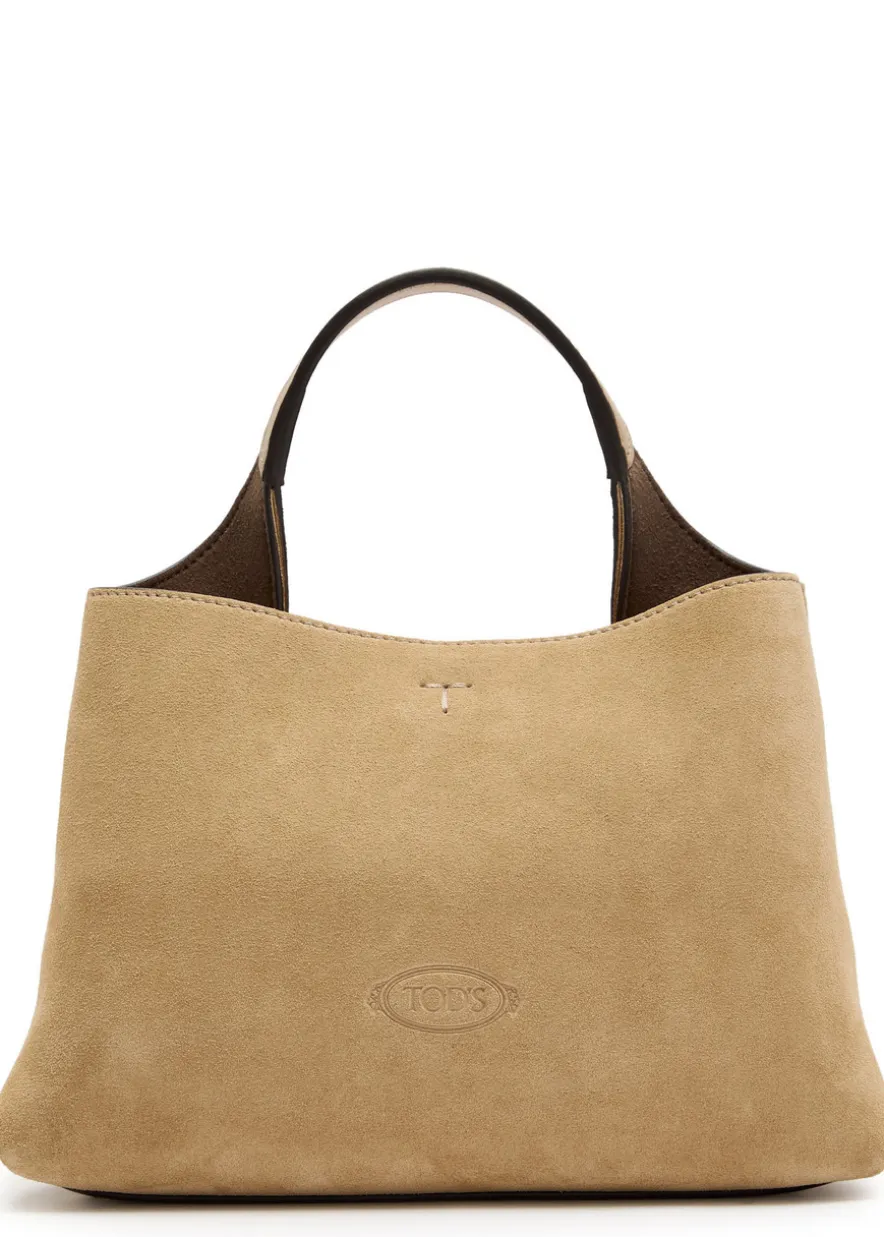 Suede top handle bag