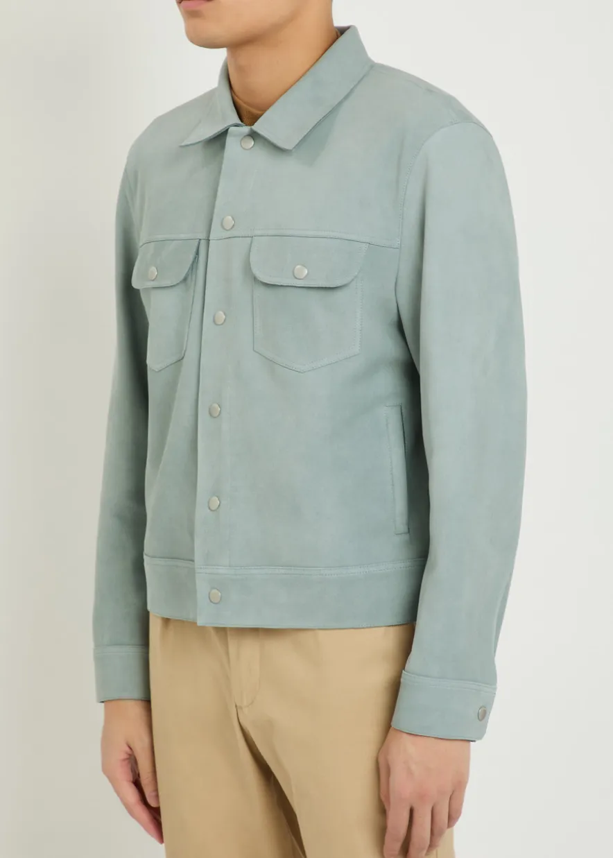 Suede trucker jacket