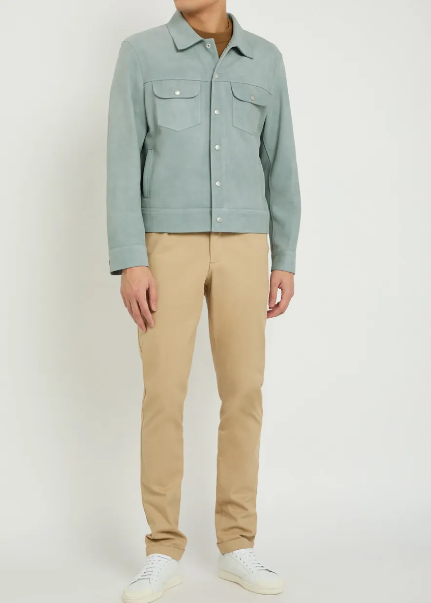 Suede trucker jacket