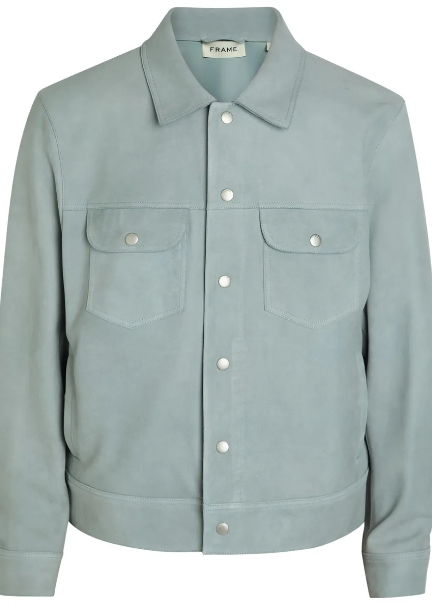 Suede trucker jacket