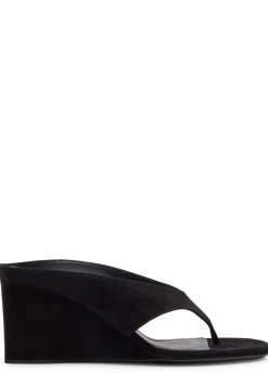 75 suede wedge mules