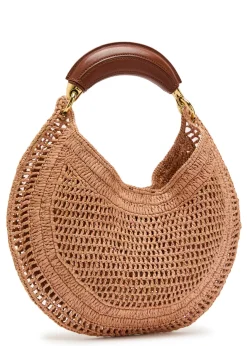 Summer Banana logo raffia shoulder bag