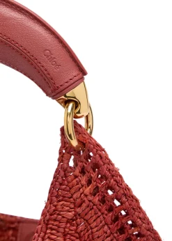 Summer Banana logo raffia shoulder bag