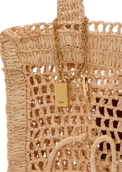 Summer Banana logo raffia tote