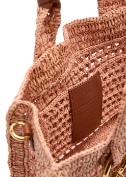 Summer Banana mini leather and raffia tote