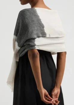 Summer Ikat jacquard cashmere-blend scarf