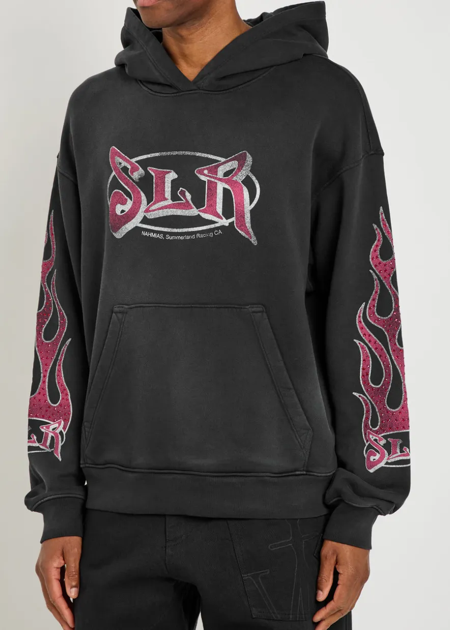 Summerland Racing hooded cotton sweatshirt