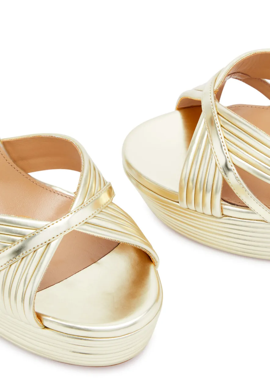 Sundance 140 metallic leather platform sandals