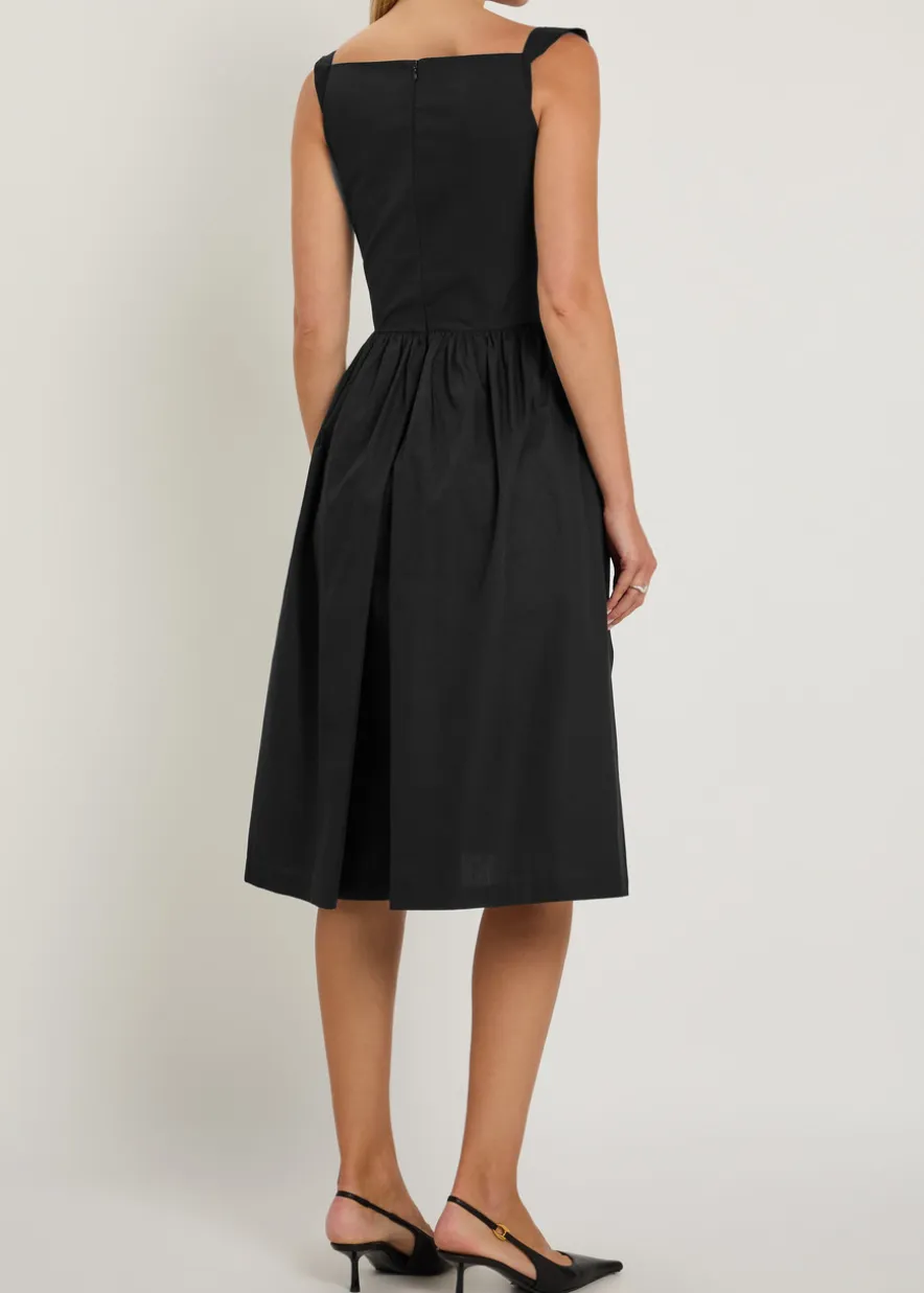 Sunday logo-embroidered cotton-poplin midi dress