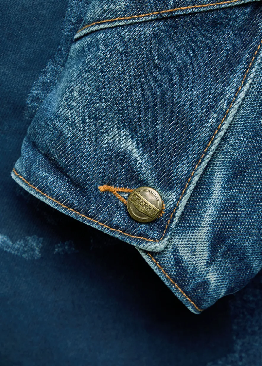 Sun Faded washed denim jacket