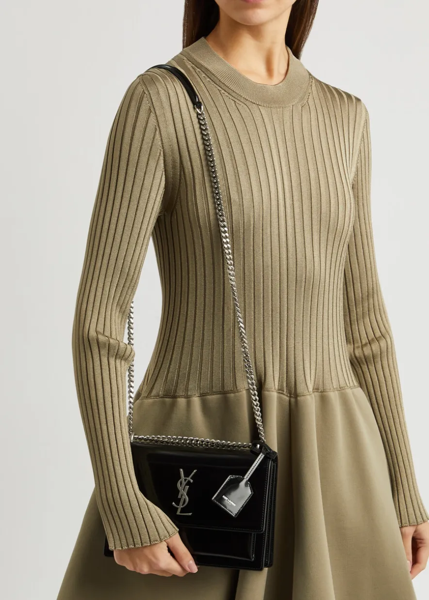 Sunset medium patent leather shoulder bag