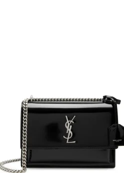 Sunset medium patent leather shoulder bag