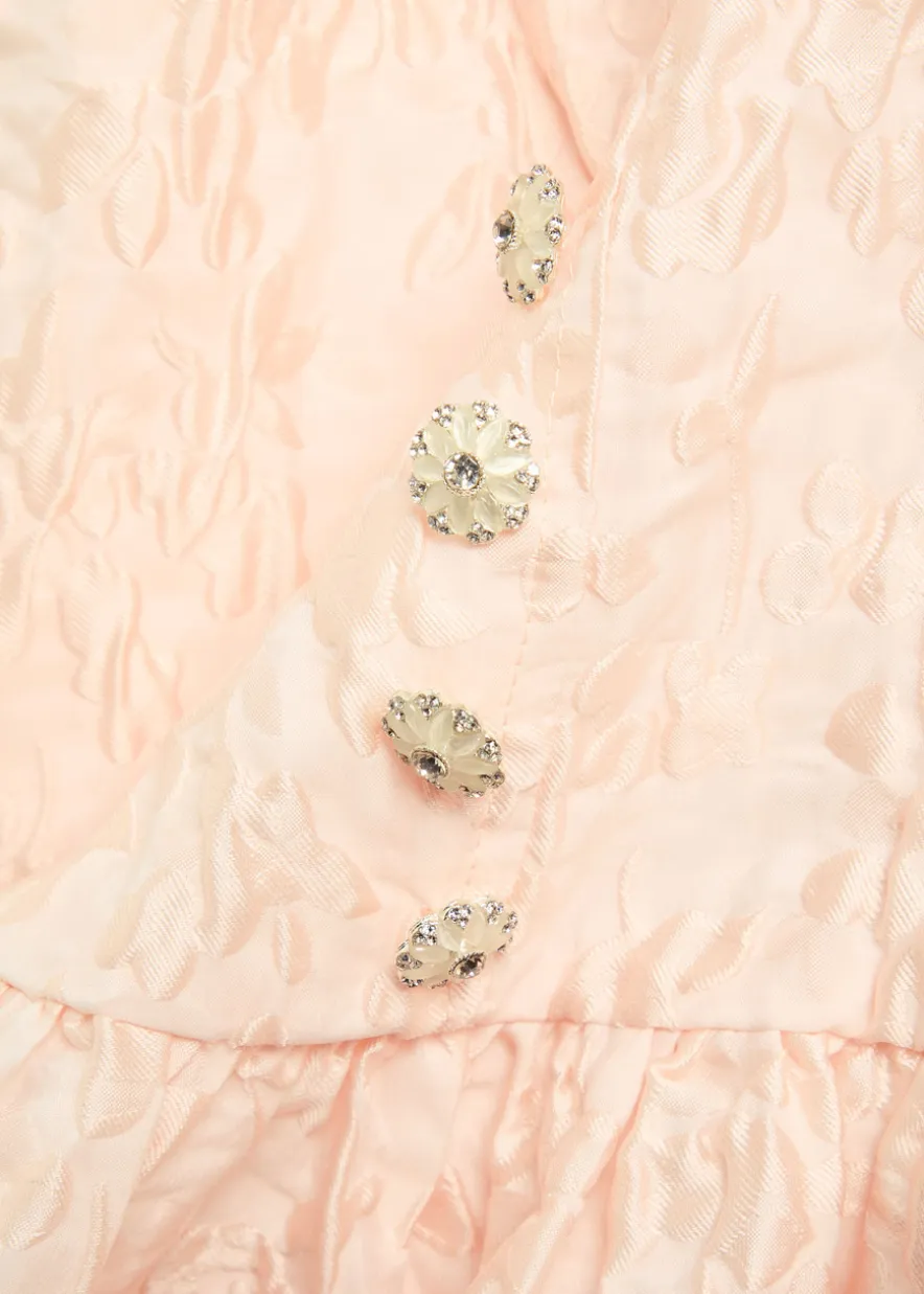 Sun Soaked floral-jacquard cloqué midi dress