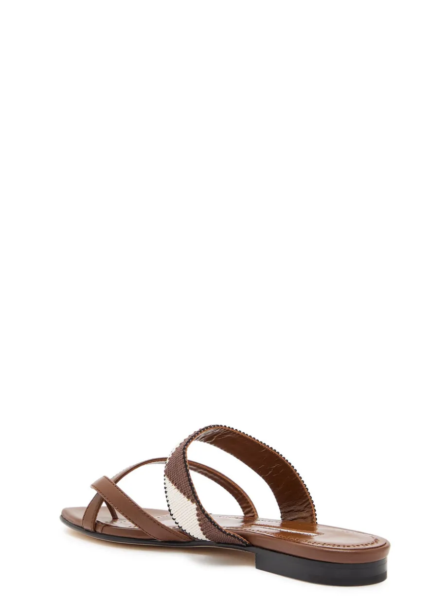Susastra 10 cross-over wool and leather sandals