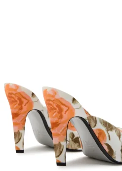 Suzie 110 floral peep-toe mules