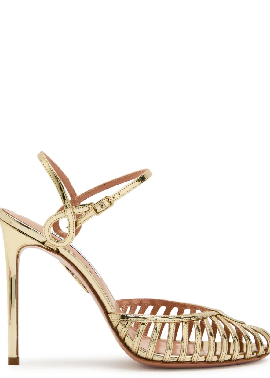 Sweet Surrender 105 metallic leather pumps