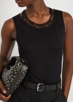 Swim layered-effect cotton-blend tank