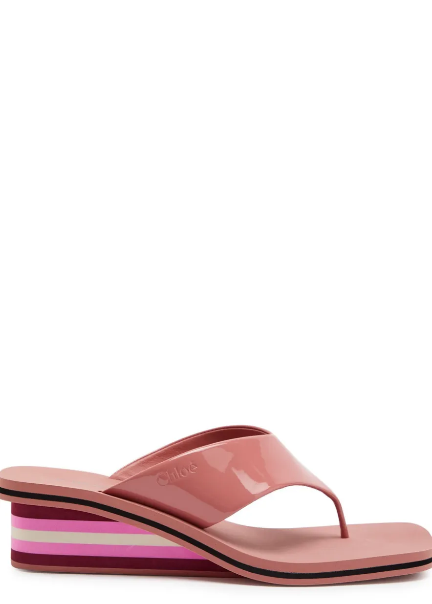 Swimming Cool 45 patent leather wedge sandals