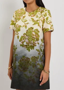 Swing floral-print woven mini dress