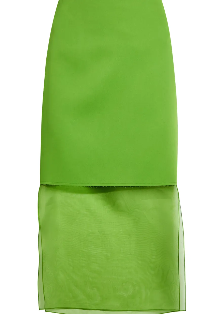 Sybil layered effect satin skirt