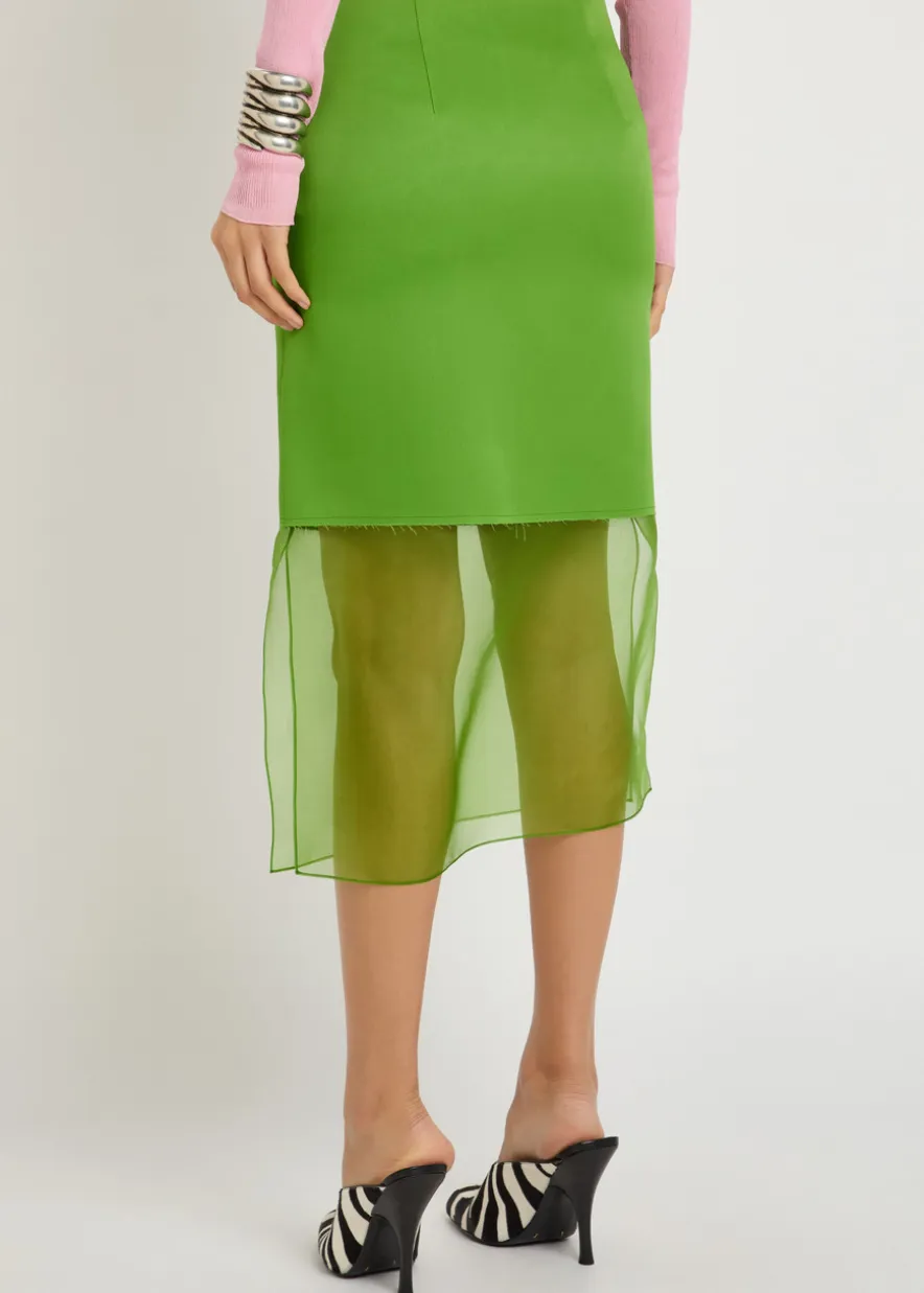 Sybil layered effect satin skirt