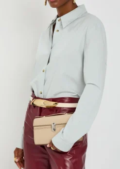 Symmetry grained leather pochette