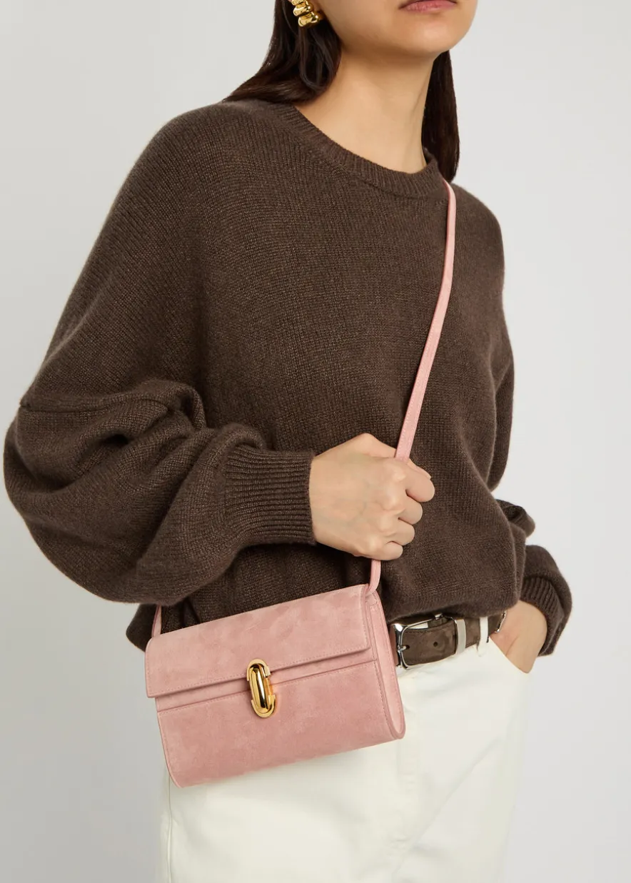 Symmetry mini suede cross-body bag