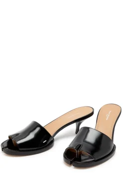 Tabi City Evening 55 glossed leather mules