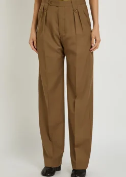 Tailored straight-leg wool trousers