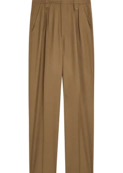 Tailored straight-leg wool trousers