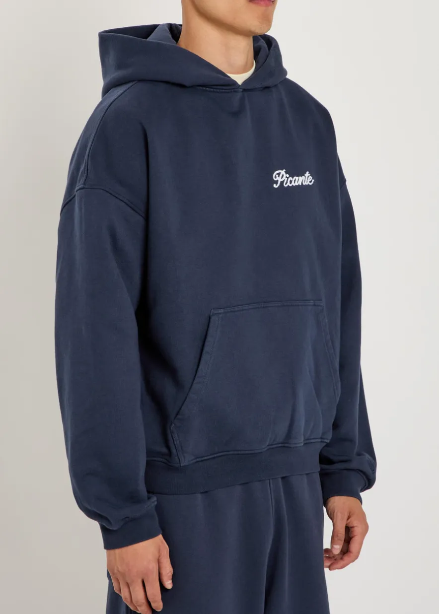Tailor embroidered hooded cotton sweatshirt