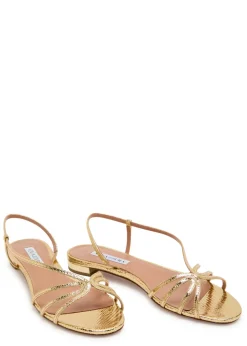 Talk To Me snake-effect metallic leather sandals