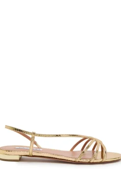 Talk To Me snake-effect metallic leather sandals