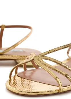 Talk To Me snake-effect metallic leather sandals