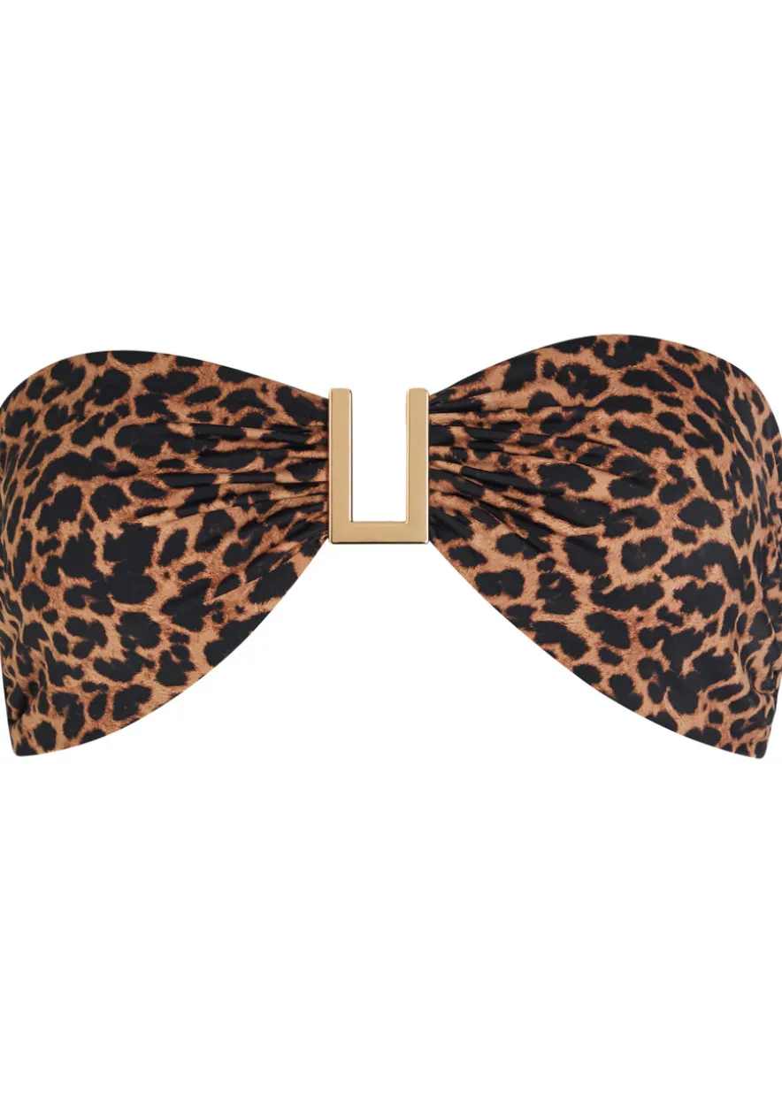 Taormina leopard-print bikini top