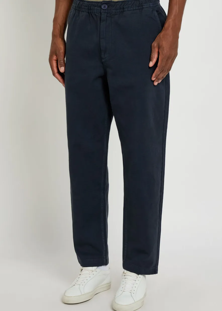 Tapered cotton-twill trousers