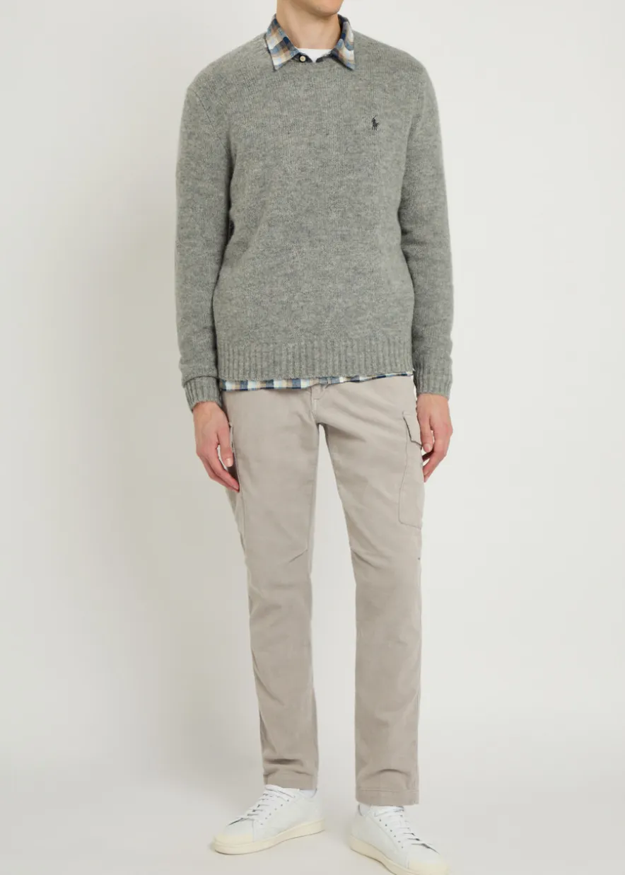 Tapered-leg corduroy cargo trousers